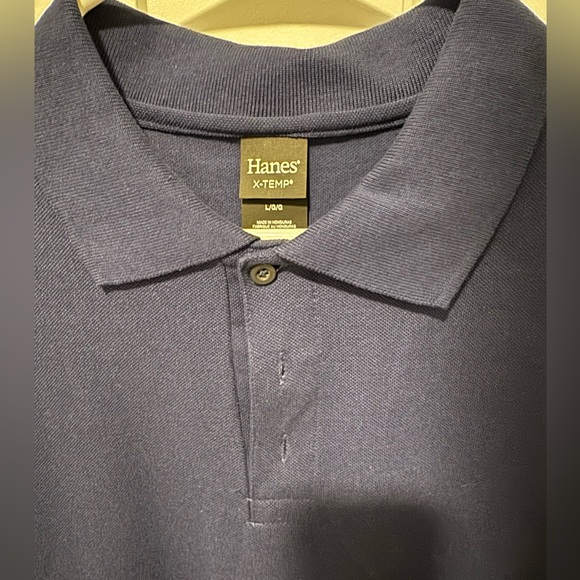 Hanes men’s polo… size large. Like new. Dark blue color - Picture 3 of 3
